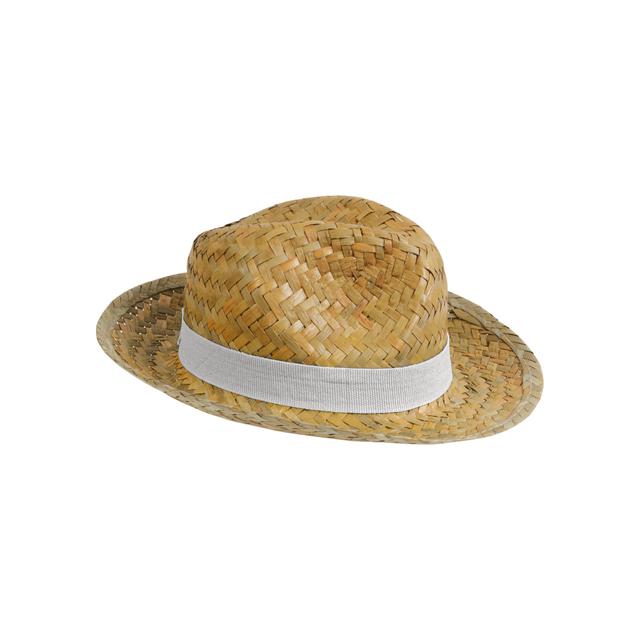 Straw hat with elastic band 2,5 cm  applicabile and customizable