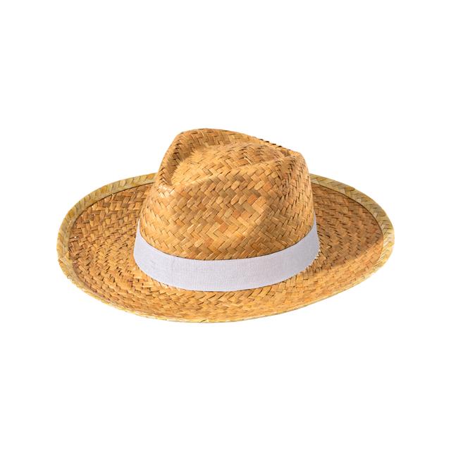 Straw hat with 3 cm elastic band applicable and customizable