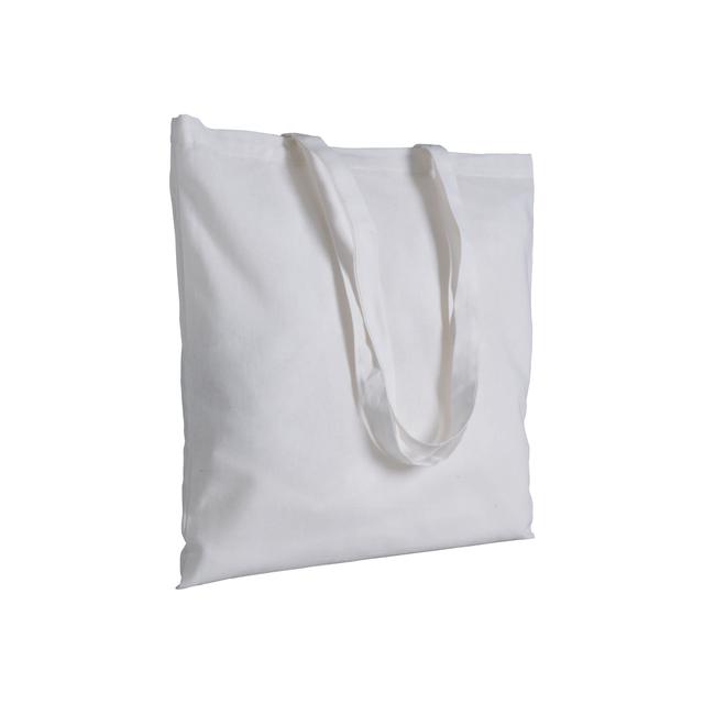 Bolsa de algodón reciclado, 120 g/m&sup2;, con asas largas.